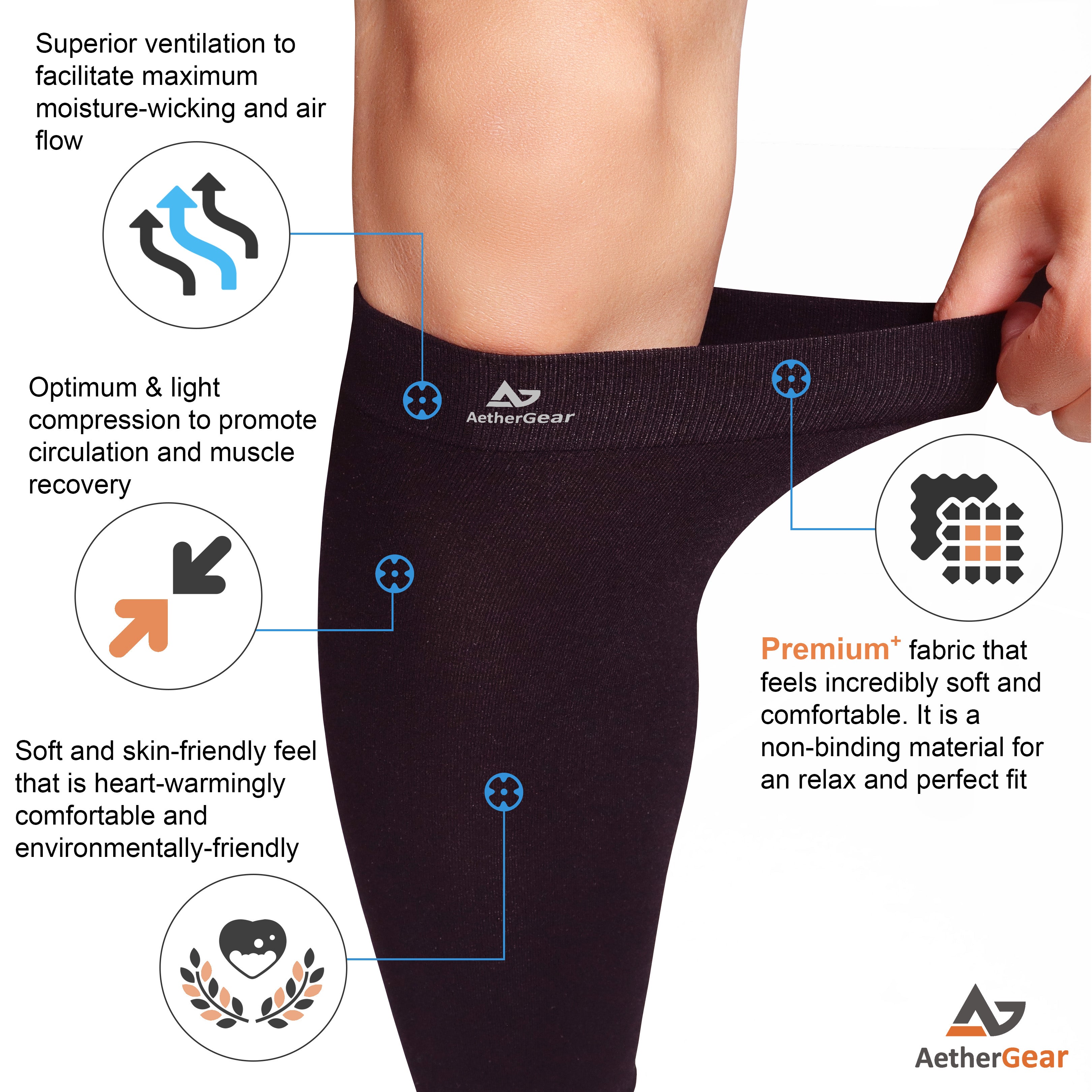 Calf Compression Sleeve - Support for Sports, Recovery & Everyday Comfort